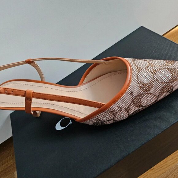 Coach Original Rosie Crystal Slingbacks made of jacquard with crystals new - Picture 2 of 5